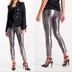 Veronica Beard Debbie High Rise Skinny Jeans in Gunmetal Size 28